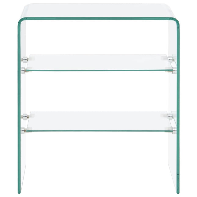 Table Basse 50X40X56 Cm Verre Trempé