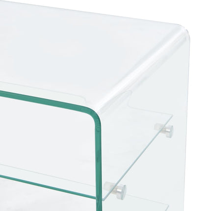 Table Basse 50X40X56 Cm Verre Trempé