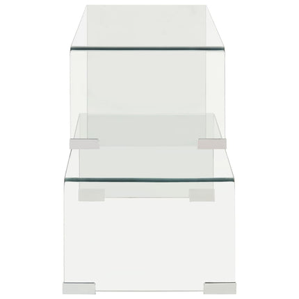 Ensemble De Table Basse 2 Pcs 90X30X20/110X30X40Cm Verre Trempé
