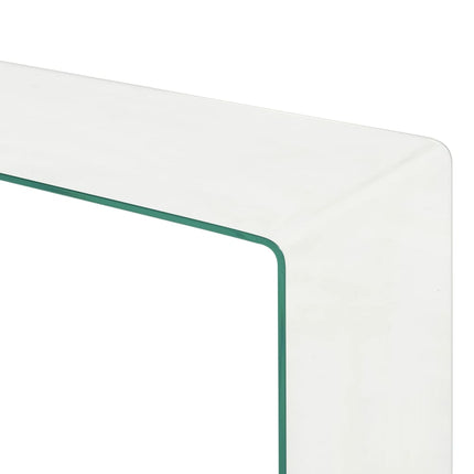 Ensemble De Table Basse 2 Pcs 90X30X20/110X30X40Cm Verre Trempé