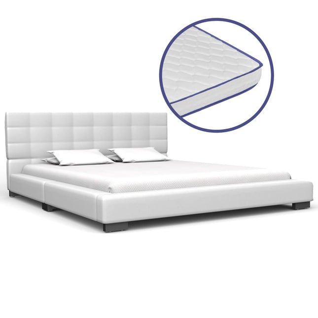 Lit Avec Matelas À Mémoire De Forme Similicuir