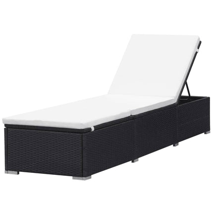 Chaises Longues Avec Coussins Lot De 2 Résine Tressée Noir