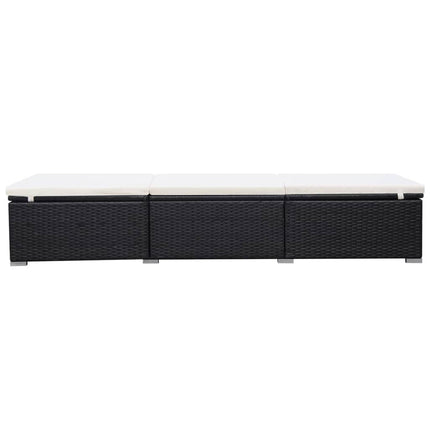 Chaises Longues Avec Coussins Lot De 2 Résine Tressée Noir