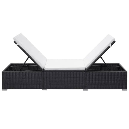 Chaises Longues Avec Coussins Lot De 2 Résine Tressée Noir