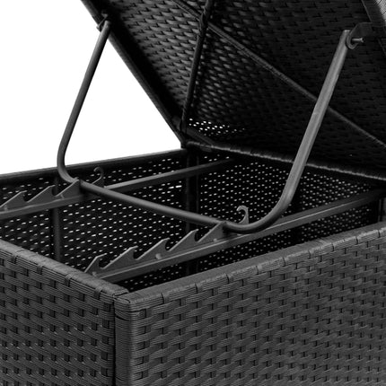 Chaises Longues Avec Coussins Lot De 2 Résine Tressée Noir