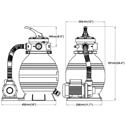 Pompes À Filtre À Sable 2 Pcs 400 W 11000 L/H
