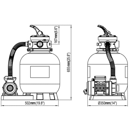 Pompes À Filtre À Sable 2 Pcs 600 W 17000 L/H
