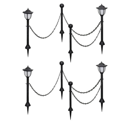 Lampes Solaires 4 Pcs Avec Chaîne Et Piquets