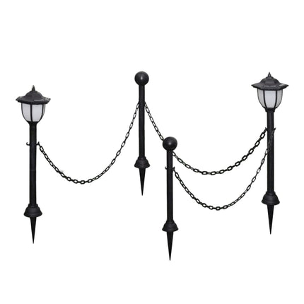 Lampes Solaires 4 Pcs Avec Chaîne Et Piquets