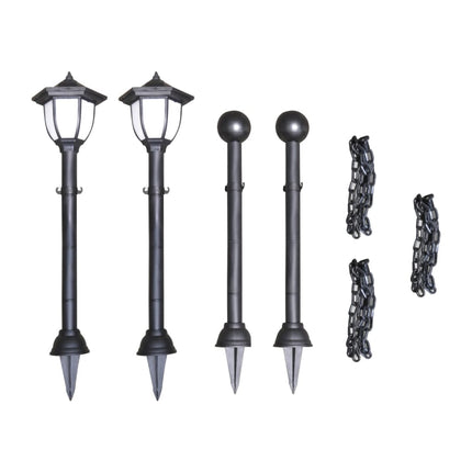 Lampes Solaires 4 Pcs Avec Chaîne Et Piquets