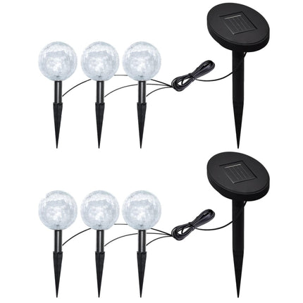 Lampes De Jardin À Led 6Pcs Ancrage À Piquet Et Panneau Solaire