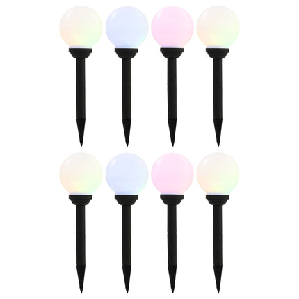 Lampes Solaires Sphériques Led De Jardin 8 Pcs 15 Cm Rvb