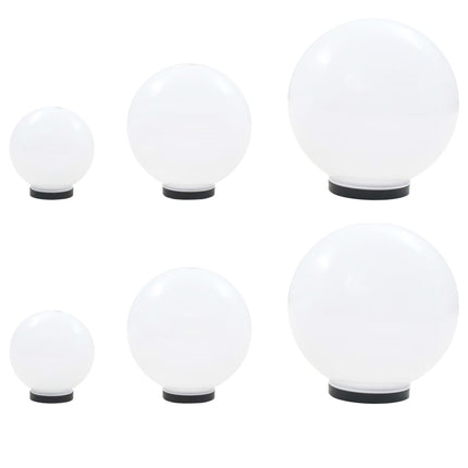 6 Pcs Jeu De Lampe Boule À Led Pmma Sphérique 20/30/40 Cm