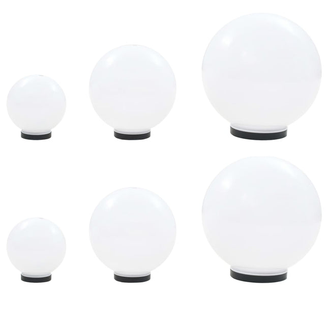 6 Pcs Jeu De Lampe Boule À Led Pmma Sphérique 20/30/40 Cm