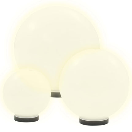 6 Pcs Jeu De Lampe Boule À Led Pmma Sphérique 20/30/40 Cm
