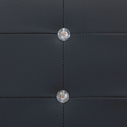 Lit Avec Matelas Noir Similicuir 140X200 Cm Chêne Marron