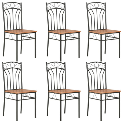 Chaises À Manger Lot De 6 Marron Mdf