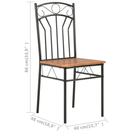 Chaises À Manger Lot De 6 Marron Mdf