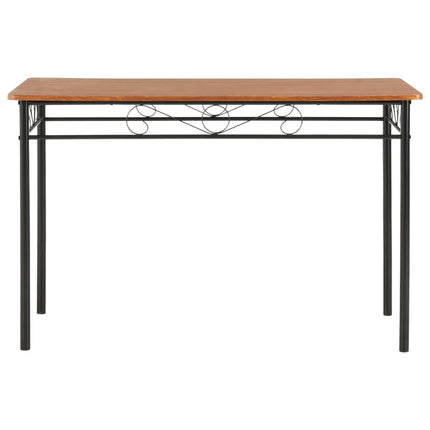 Ensemble De Salle À Manger 5 Pcs Mdf Et Acier Marron