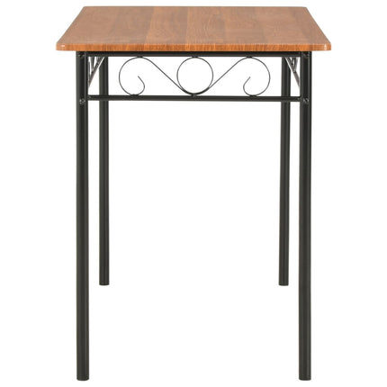 Ensemble De Salle À Manger 5 Pcs Mdf Et Acier Marron