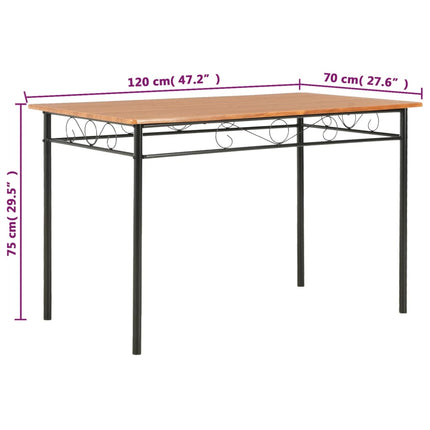 Table À Manger Marron 120X70X75 Cm Mdf
