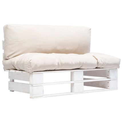 Canapé De Jardin Palette Avec Coussins Sable Pinède
