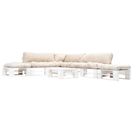 Salon Palette De Jardin 6 Pcs Avec Coussins Bois