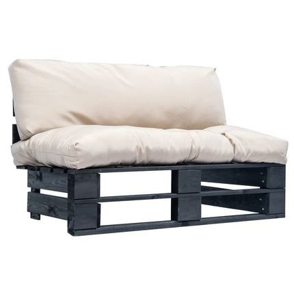 Canapé De Jardin Palette Avec Coussins Sable Pinède