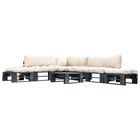 Salon Palette De Jardin 6 Pcs Avec Coussins Bois