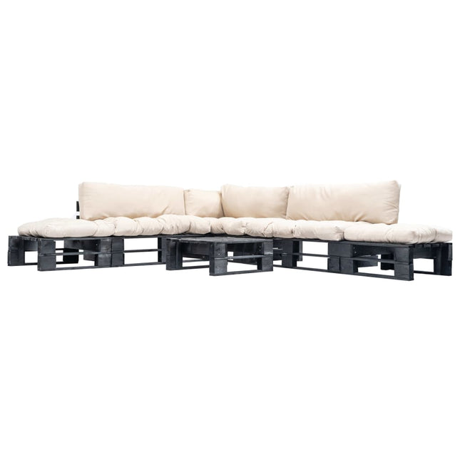 Salon Palette De Jardin 6 Pcs Avec Coussins Bois