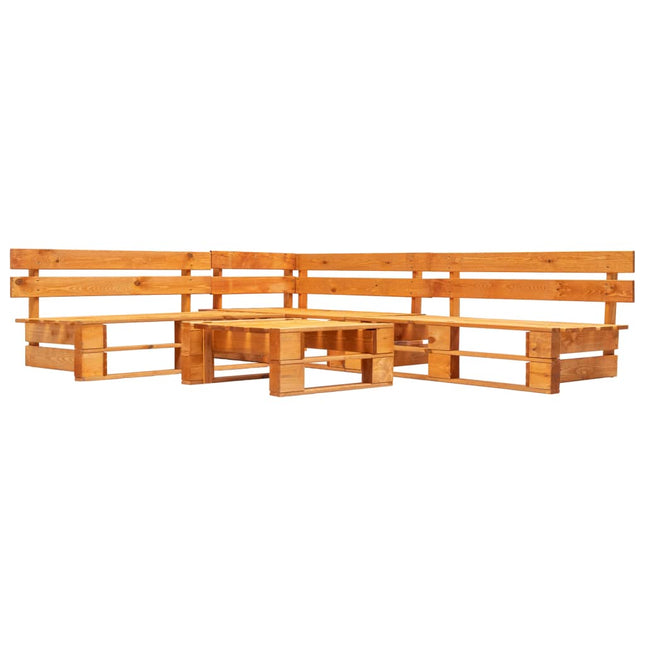 Canapés De Jardin Palette 4 Pcs Bois Marron Miel