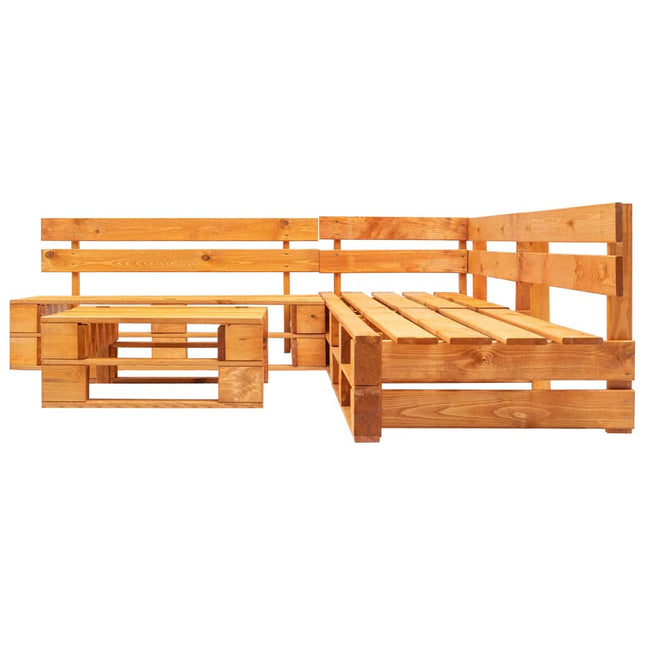Canapés De Jardin Palette 4 Pcs Bois Marron Miel