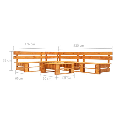 Canapés De Jardin Palette 4 Pcs Bois Marron Miel