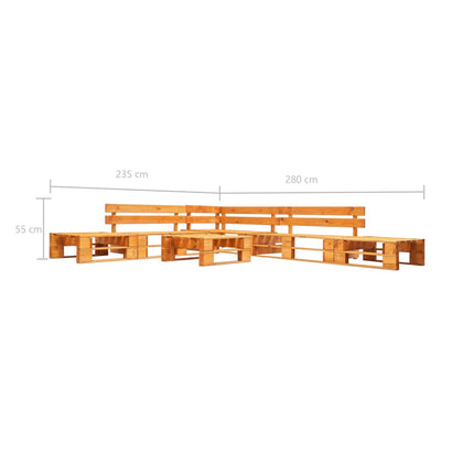 Canapés De Jardin Palette 6 Pcs Bois Marron Miel