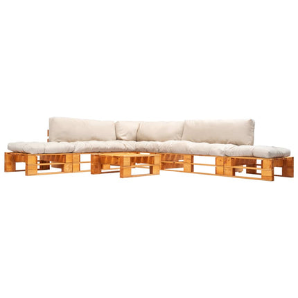 Salon Palette De Jardin 6 Pcs Avec Coussins Bois