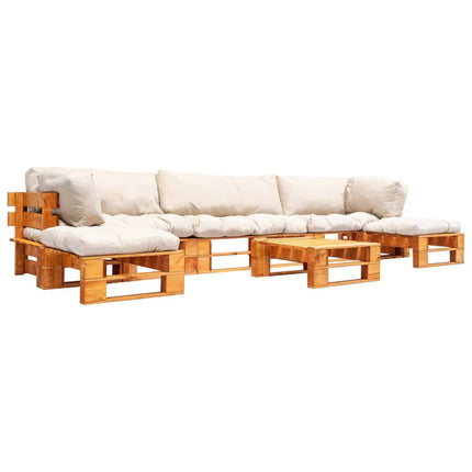 Salon Palette De Jardin 6 Pcs Avec Coussins Bois