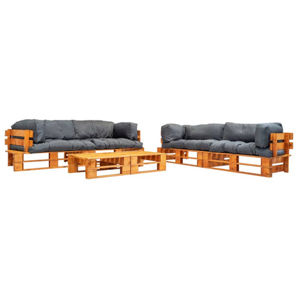 Salon Palette De Jardin 6 Pcs Avec Coussins Sable Bois