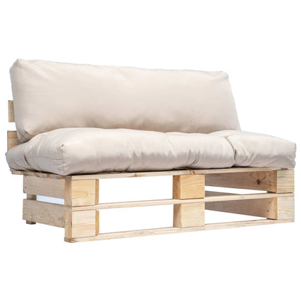 Canapé De Jardin Palette Avec Coussins Sable Pinède