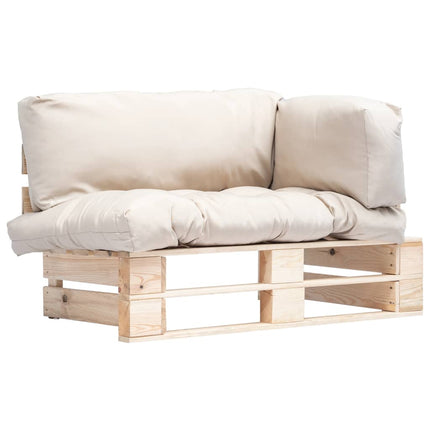 Canapé De Jardin Palette Avec Coussins Sable Pinède
