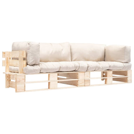 Canapés De Jardin Palette 2 Pcs Avec Coussins Sable Pinède