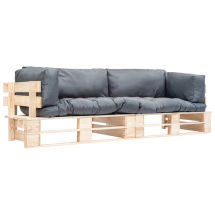 Canapés De Jardin Palette 2 Pcs Avec Coussins Sable Pinède