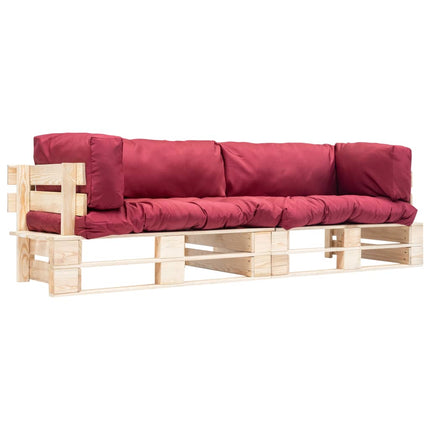 Canapés De Jardin Palette 2 Pcs Avec Coussins Sable Pinède