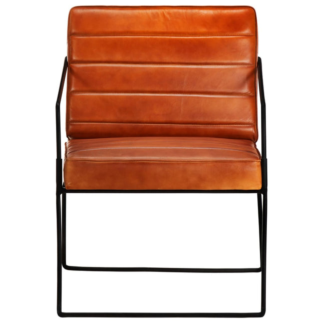 Fauteuil Brun Roux Cuir Véritable
