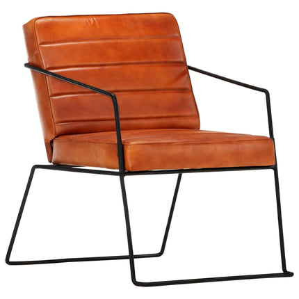 Fauteuil Brun Roux Cuir Véritable