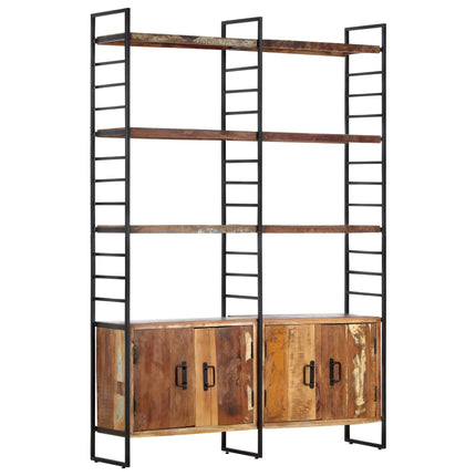 Bibliothèque 4 Niveaux 124X30X180Cm Bois Solide De Récupération