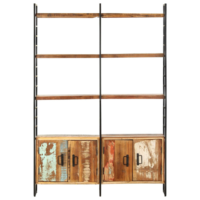 Bibliothèque 4 Niveaux 124X30X180Cm Bois Solide De Récupération