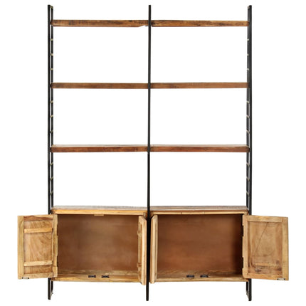 Bibliothèque 4 Niveaux 124X30X180Cm Bois Solide De Récupération