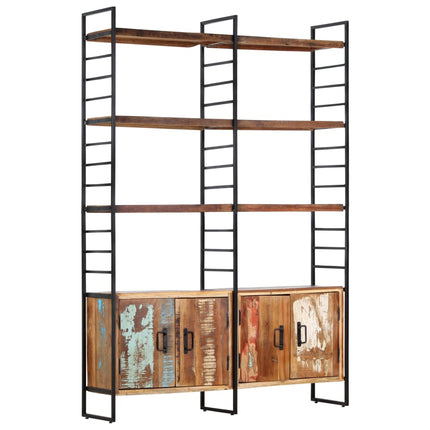 Bibliothèque 4 Niveaux 124X30X180Cm Bois Solide De Récupération
