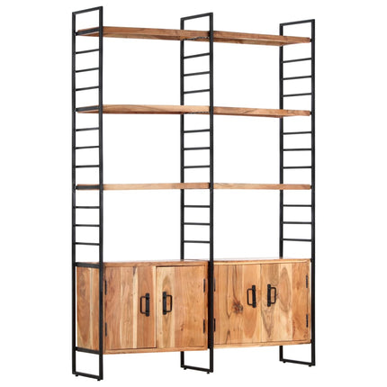 Bibliothèque 4 Niveaux 124X30X180Cm Bois Solide De Récupération