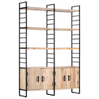 Bibliothèque 4 Niveaux 124X30X180Cm Bois Solide De Récupération